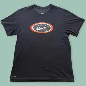 Nike Men's Black and Orange Shirt